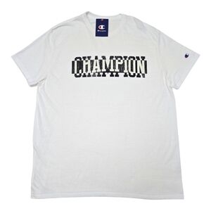 NWT Men's Champion Logo Graphic T-shirt XL Classic Athleisure White Black Tee